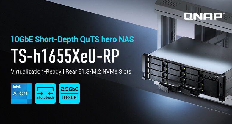 QNAP Launches TS-h1655XeU-RP: 3U Short-Depth 10GbE ZFS NAS for High-performance Storage and Virtualization